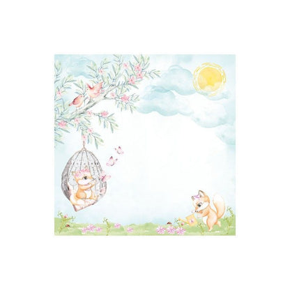 SET DE PAPELES FUNNY FOX GIRL 20CM X 20CM