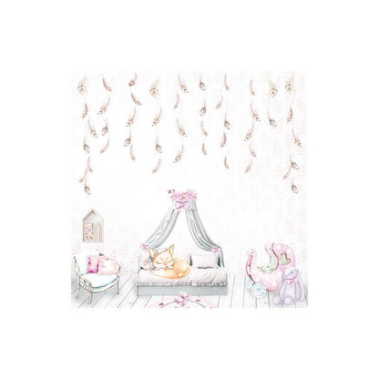 SET DE PAPELES FUNNY FOX GIRL 20CM X 20CM