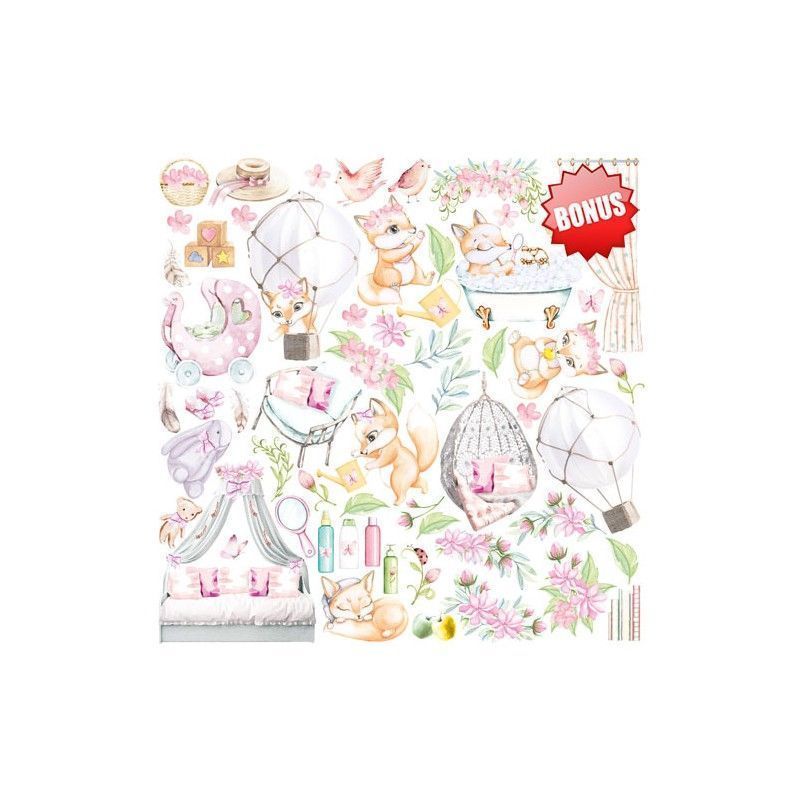 SET DE PAPELES FUNNY FOX GIRL 30.5CM X 30.5CM