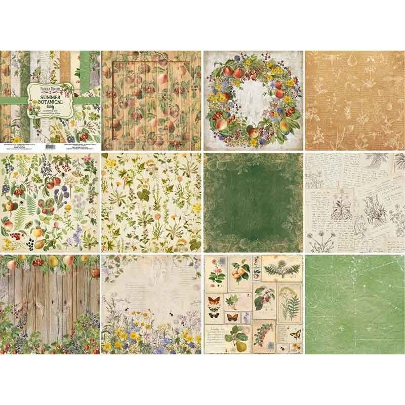 SET DE PAPELS SUMMER BOTANICAL DIARY 30.5CM X 30.5CM