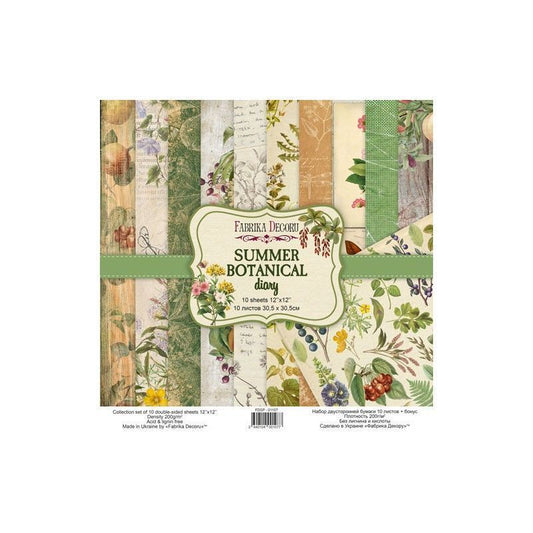 SET DE PAPELS SUMMER BOTANICAL DIARY 30.5CM X 30.5CM