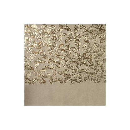 ECOPIEL BEIGE CON ESTAMPADO DE MARIPOSAS DORADAS 50cm x 25cm
