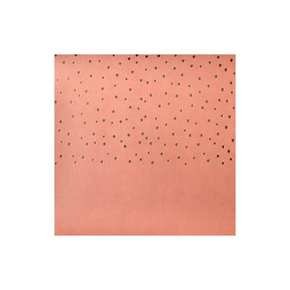 ECOPIEL DURAZNO CON ESTAMPADO MAXI GOTAS DORADAS 50cm x 25cm