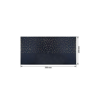 ECOPIEL AZUL OSCURO CON ESTAMPADO MAXI GOTAS DORADAS 50cm x 25cm