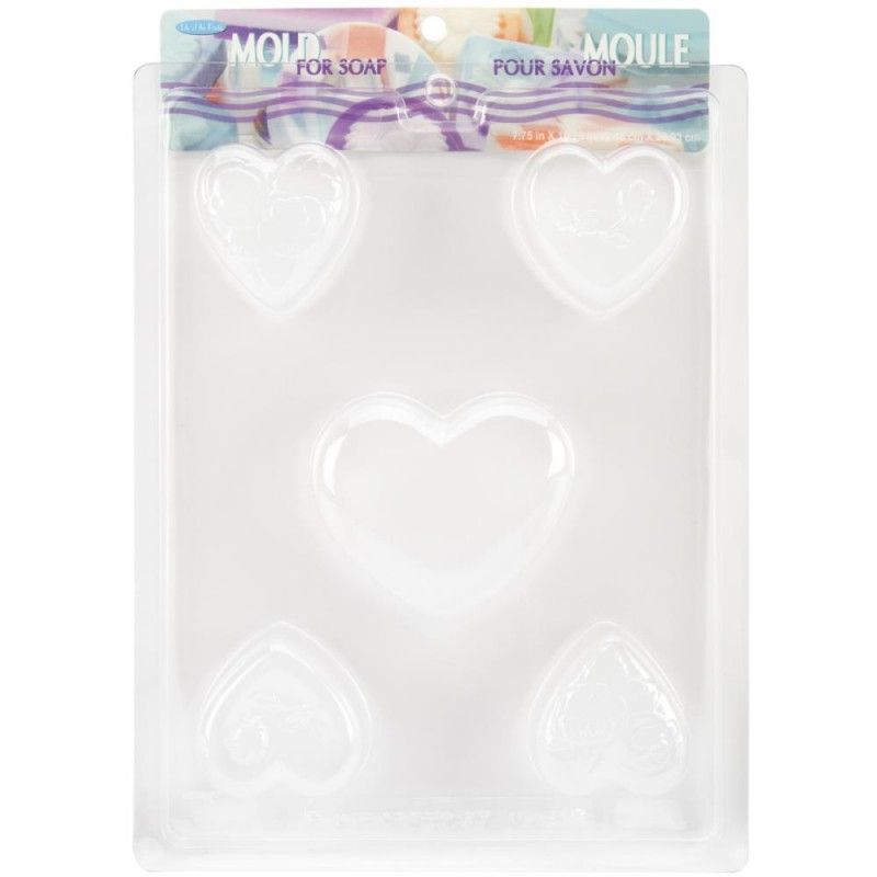 MOLDE DE CORAZONES PARA JABONES DECORATIVOS (5 CAVIDADES)