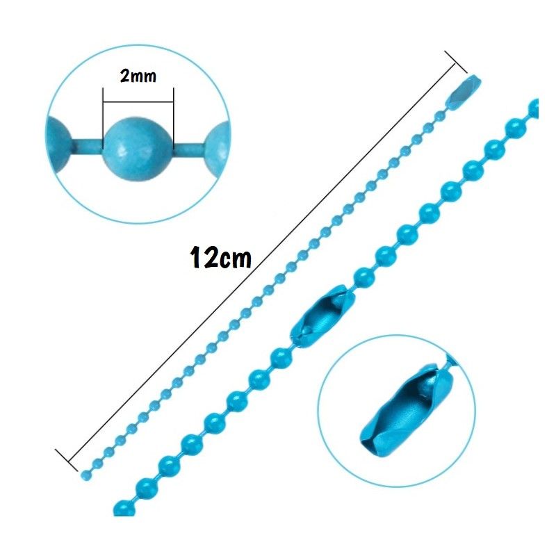CADENA DE BOLITAS PARA LLAVERO MIX DE COLORES (10 UDS)
