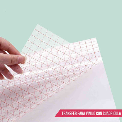 TRANSFER PARA VINILO CON CUADRICULA 30cm x 110cm