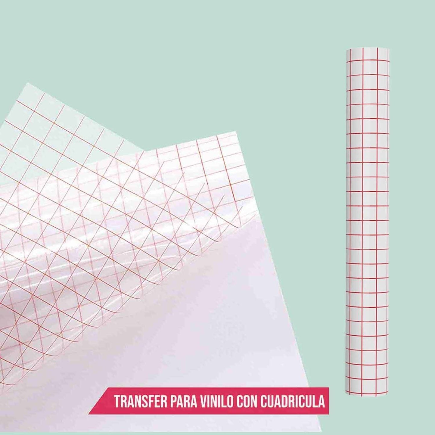 TRANSFER PARA VINILO CON CUADRICULA 30cm x 110cm