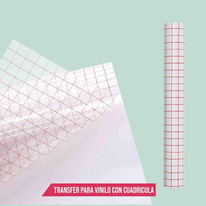 TRANSFER PARA VINILO CON CUADRICULA 30cm x 110cm
