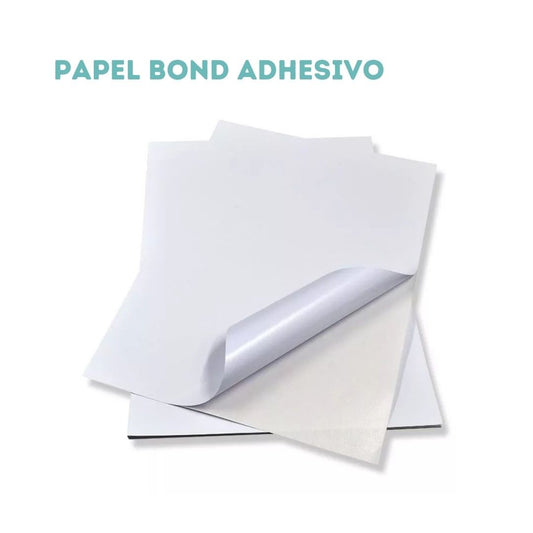 PAPEL BOND ADHESIVO 21cm x 28cm (10 Hojas)